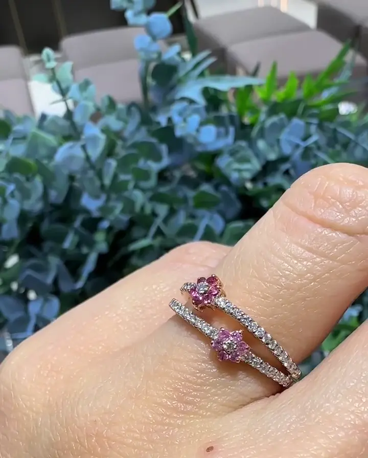 0.21 ct Safir ve 0.55 ct Pırlanta Yüzük, görsel 2
