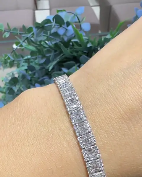 7.59 ct Baget Pırlanta Bileklik