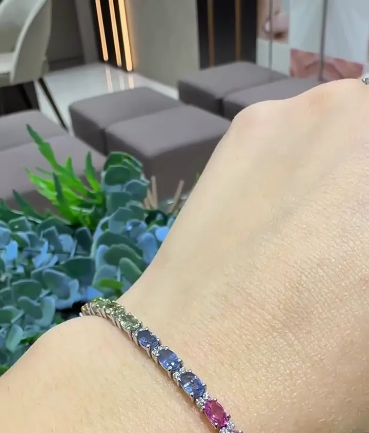 8.64 ct Safir ve 0.37 ct Pırlanta Bileklik, görsel 2