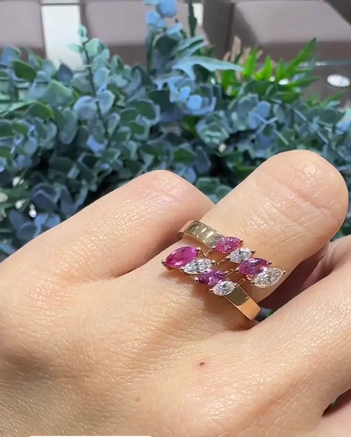 0.81 ct Safir ve 0.50 ct Pırlanta Yüzük, görsel 2