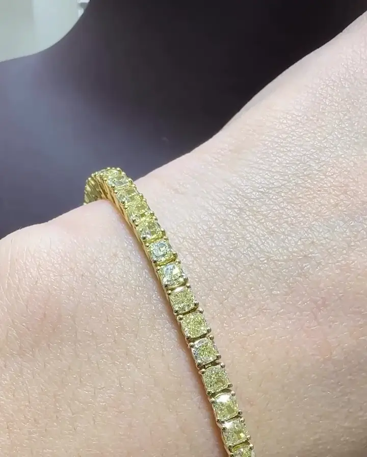 12.32 ct Sarı Pırlanta Tasarım Bileklik, görsel 2
