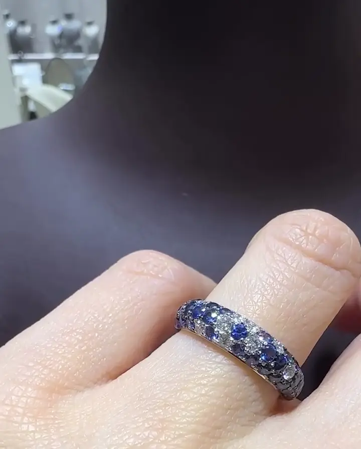 1.42 ct Safir ve 0.30 ct Pırlanta Yüzük, görsel 3